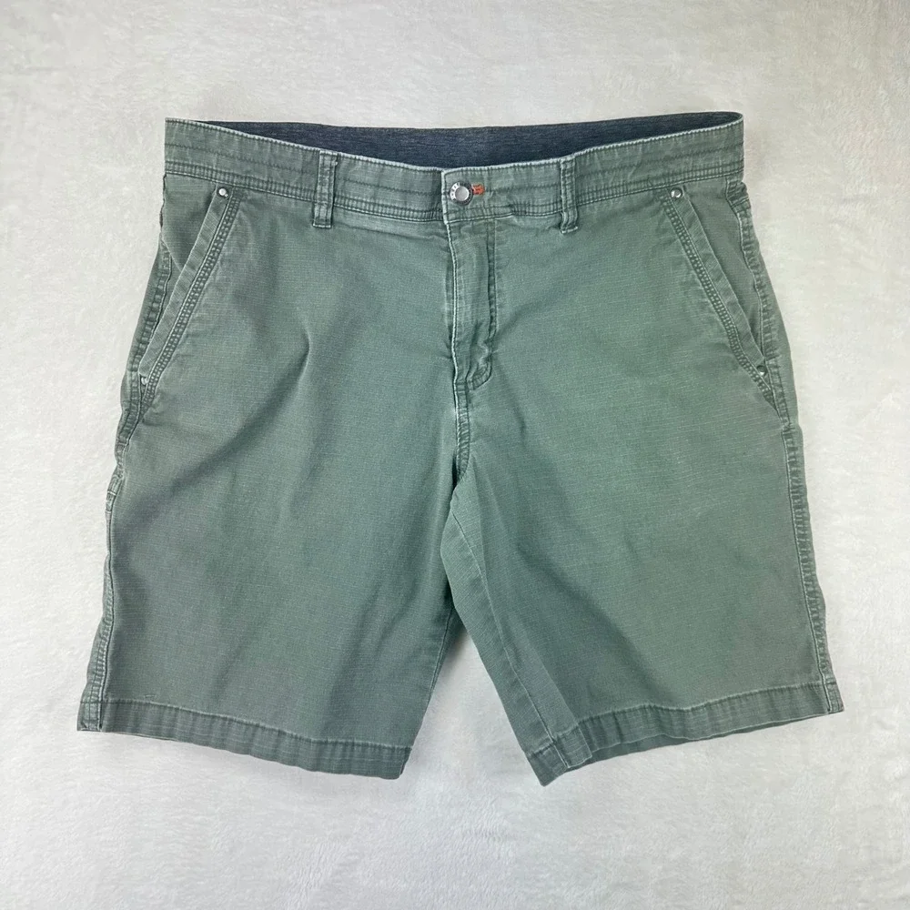 Weatherproof Cargo Shorts Mens 36 Green Beetle Regular Fit‎ Ripstop Cotton Blend